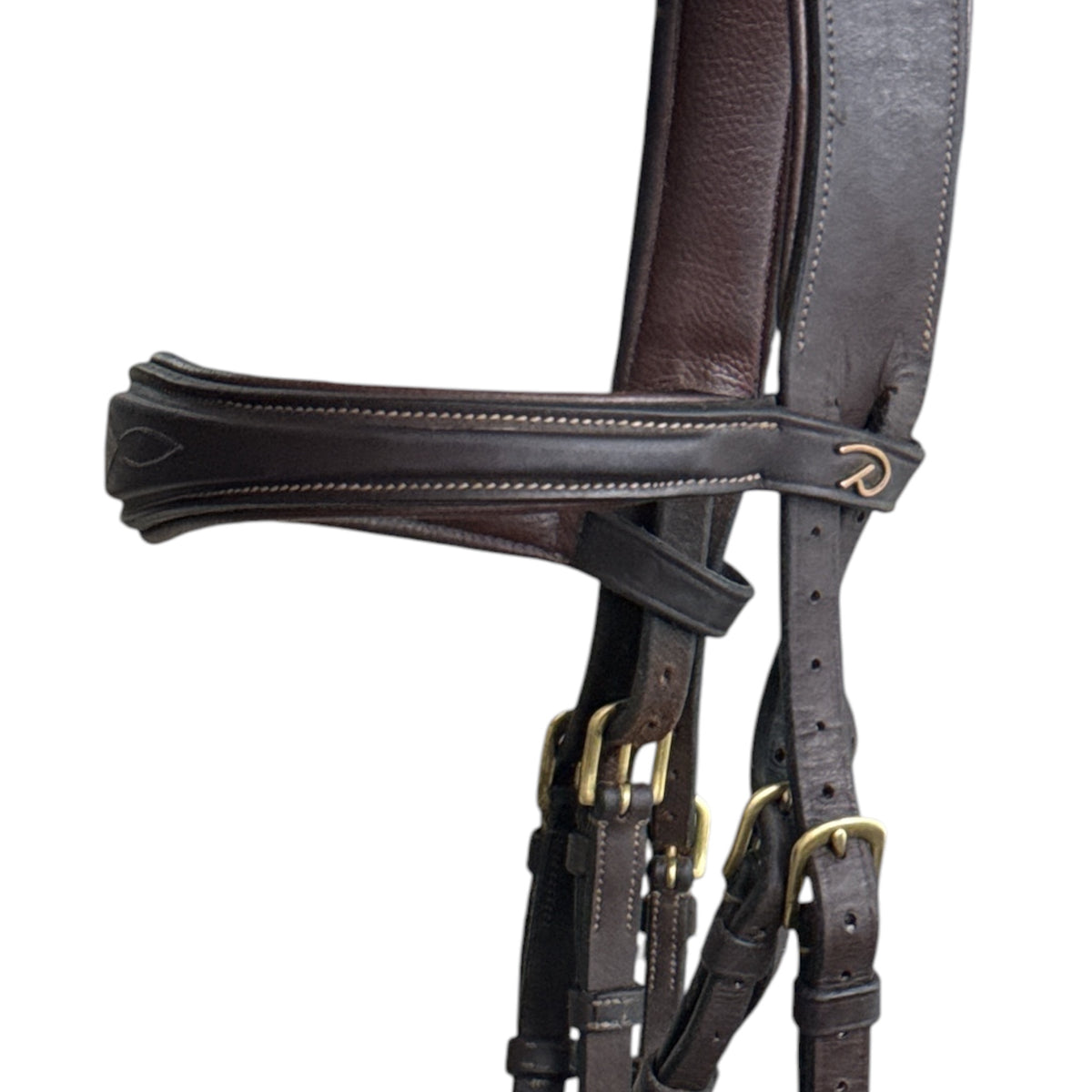 Dy'on Flash Bridle - Brown with Brass Buckles / Cob Size