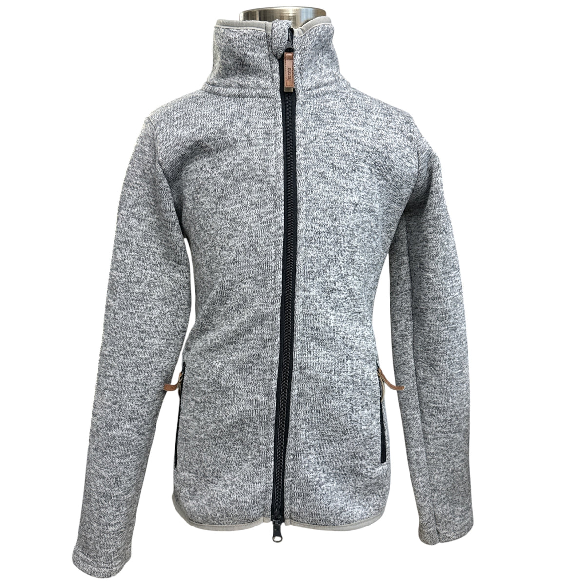 Horze Kids Zip Up Fleece Jacket - Grey / Size 11-12 Years Old