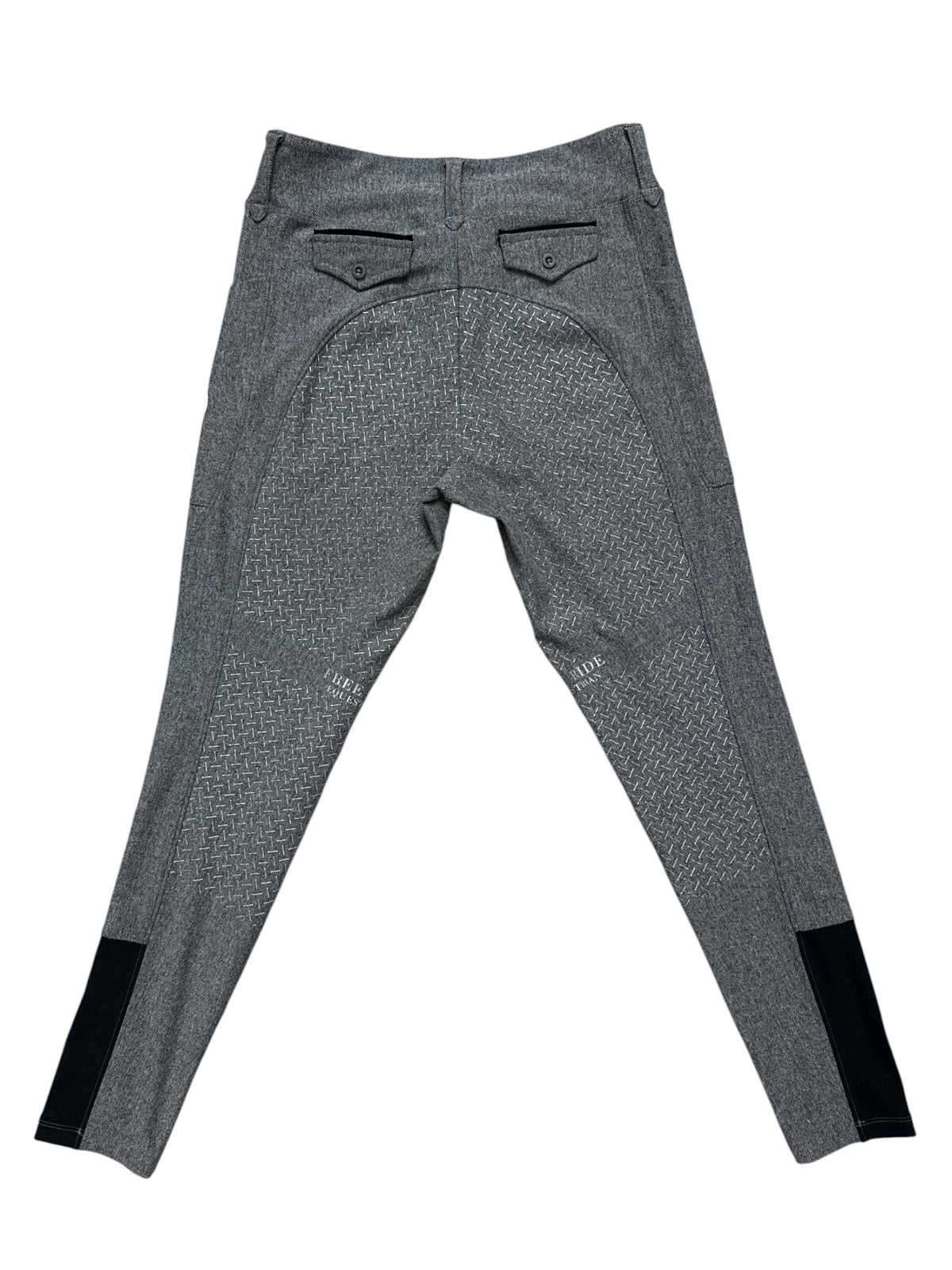 Free Ride Lux Hybrid Breeches (Pull-On) Full Seat - Grey Tweed / Size Large
