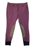 RJ Classics Gulf Knee Patch Breeches - Mixed Berry / Pink / Size US 28