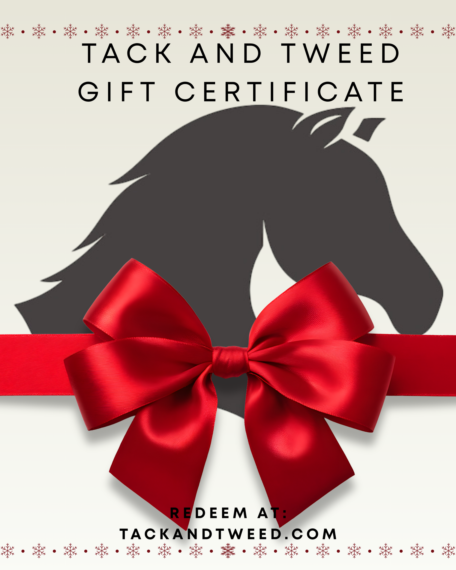 Holiday Tack and Tweed Gift Certificate $50