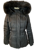 Black women's riding winter down jacket