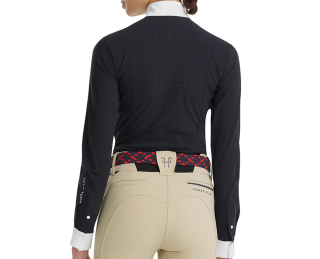 Horse Pilot Monica Show Shirt - Dark Night Navy / Size Medium