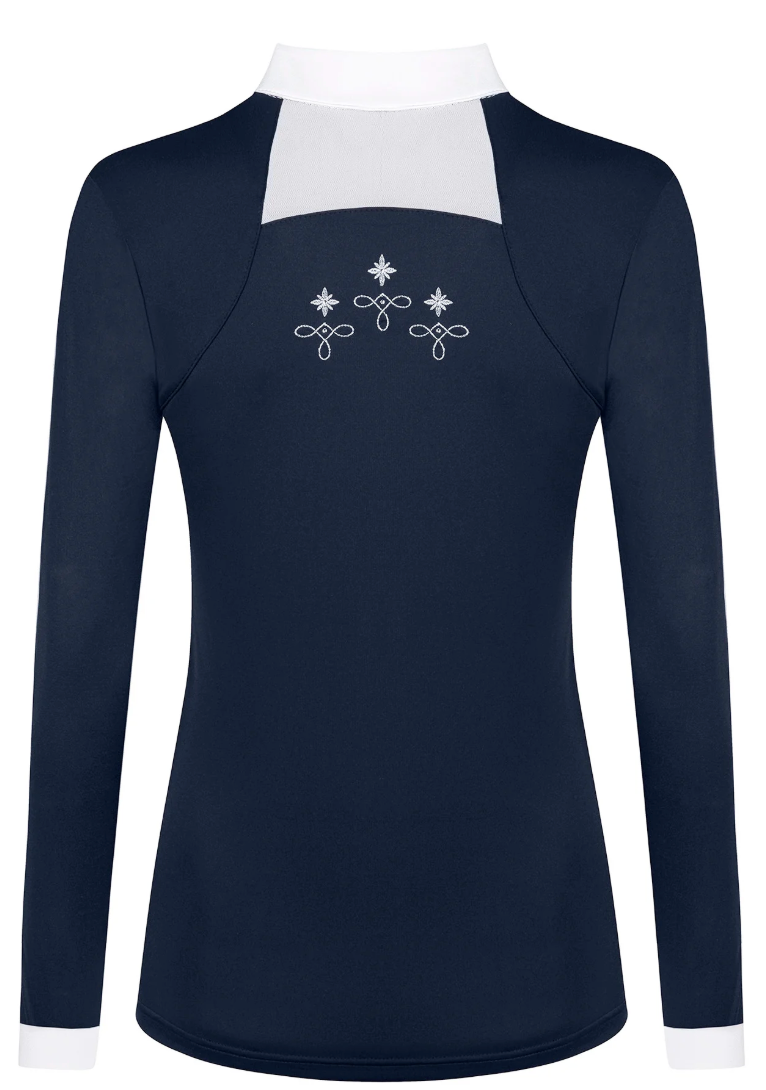 Fair Play Women's Lorella Long Sleeve Show Shirt - Navy / Size XL (EU 40)  NEW