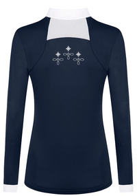 Fair Play Women's Lorella Long Sleeve Show Shirt - Navy / Size XL (EU 40)  NEW