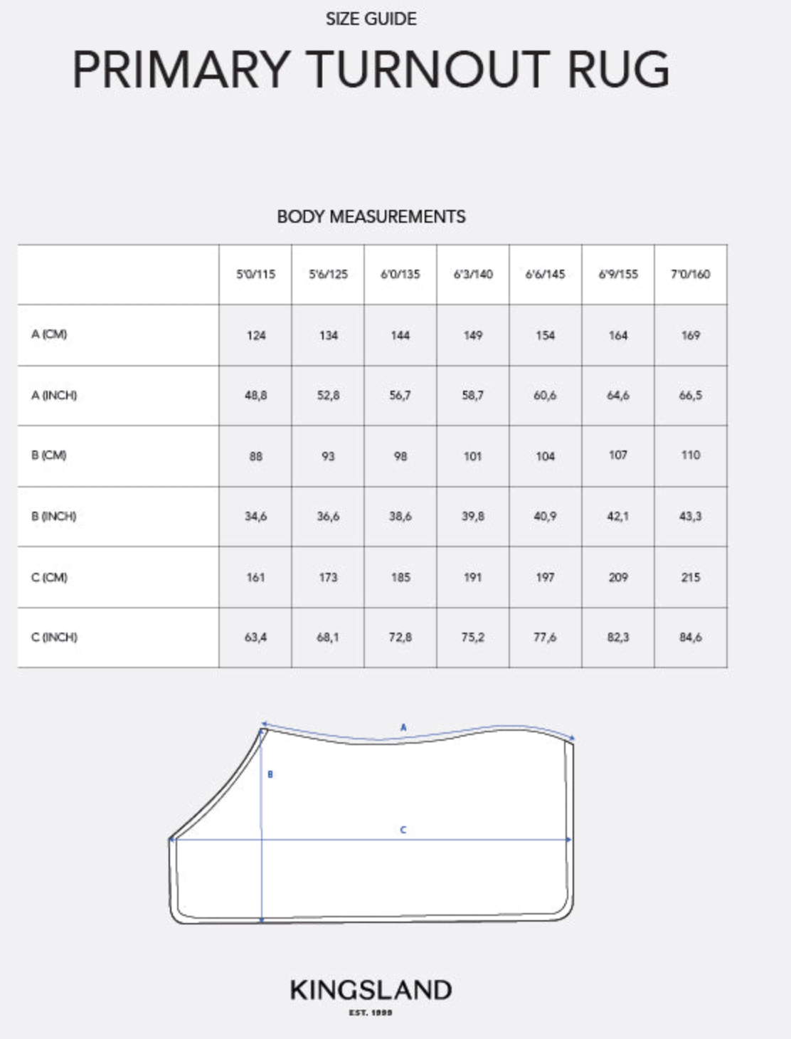 Kingsland Outdoor Rug Top Notch, 0g, Turnout Blanket -  Navy / 175cm