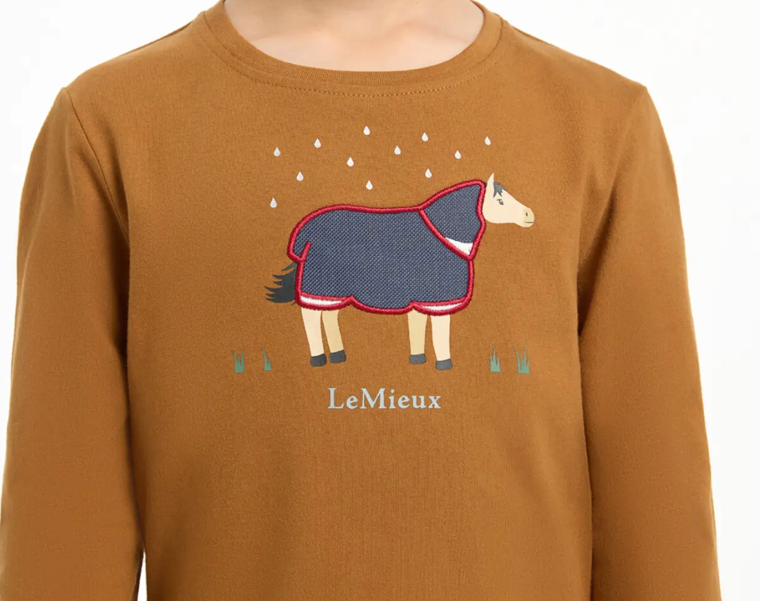 LeMieux Mini Kids Jessie Long Sleeve Top Ginger - Size 7/8 Youth   NEW